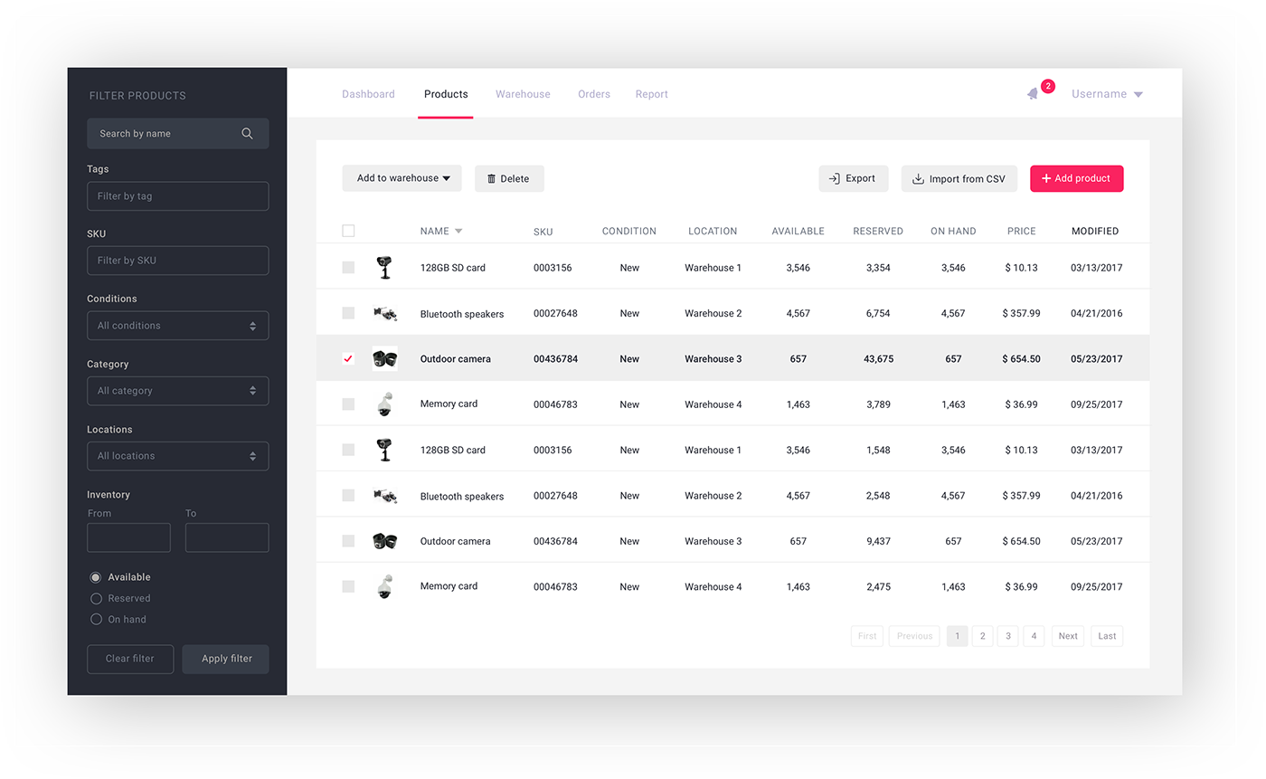 Inventory Management Interface